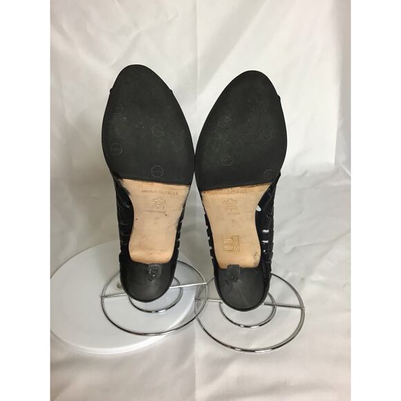 Loeffler Randall Women Peep Toe Heels Sz 11B Black EUC Flaw Edgy Sexy Formal - Picture 7 of 8